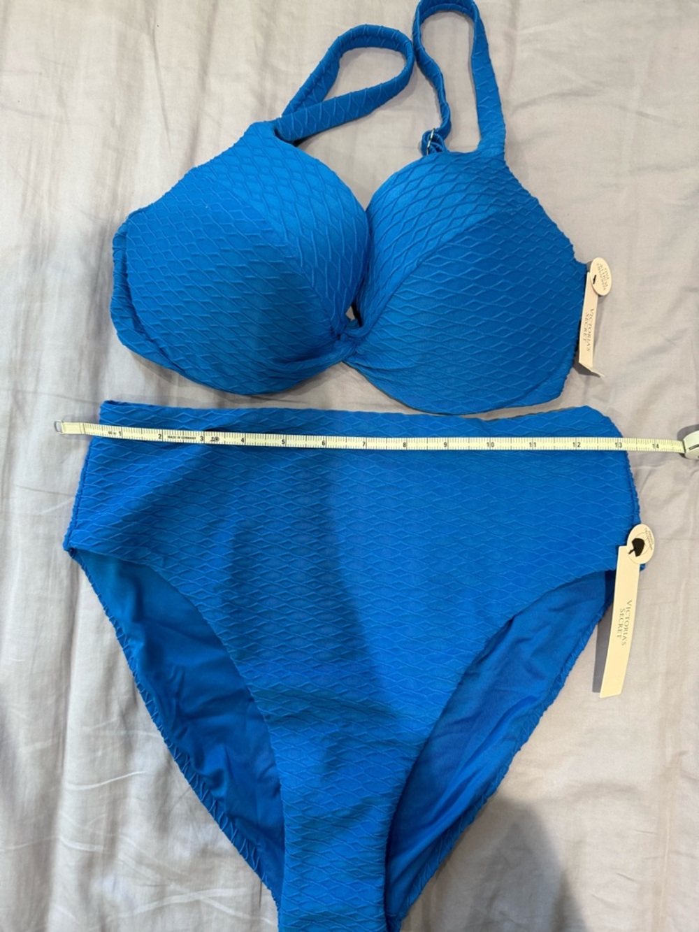 Victoria's Secret Electric Blue Textured Bikini Set 34D/M